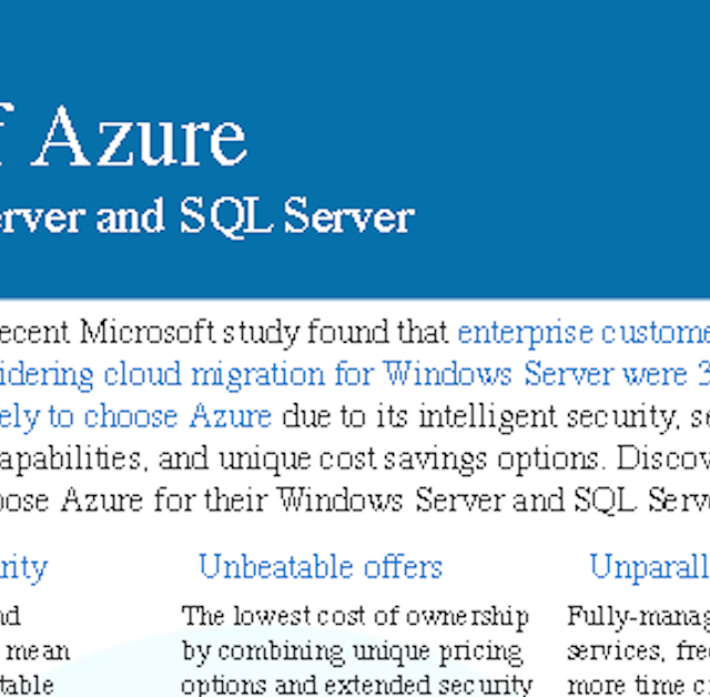 Windows and SQL Server: The Best of Azure - Intrious